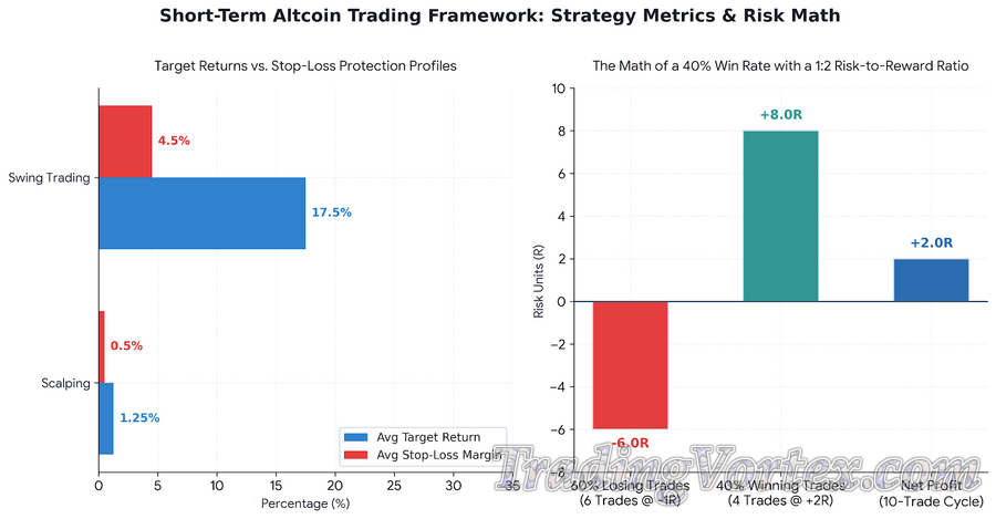 Short-Term Altcoin Trading Framework — Strategy Metrics & Risk Math